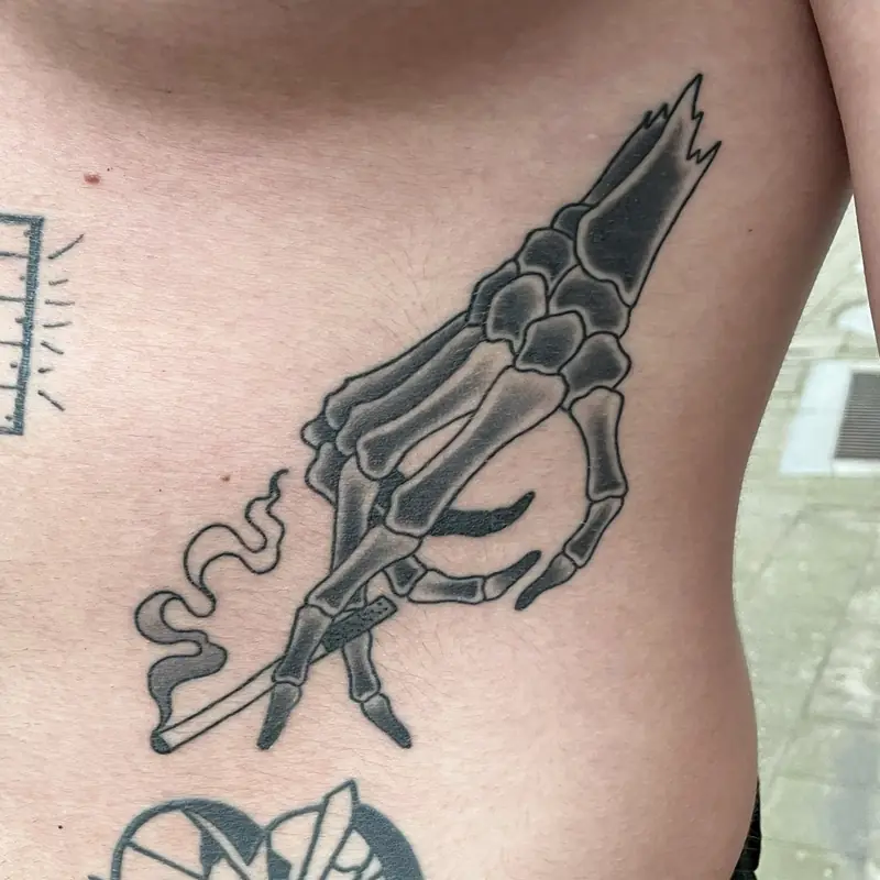 Black and grey neo-traditional tattoo by Naomy K., Cobra Gold
