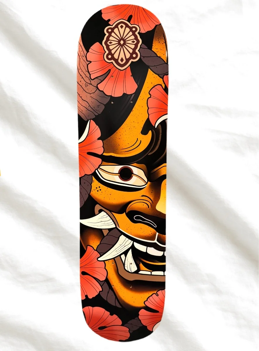 Hannya custom skatedeck by Alex Garcia