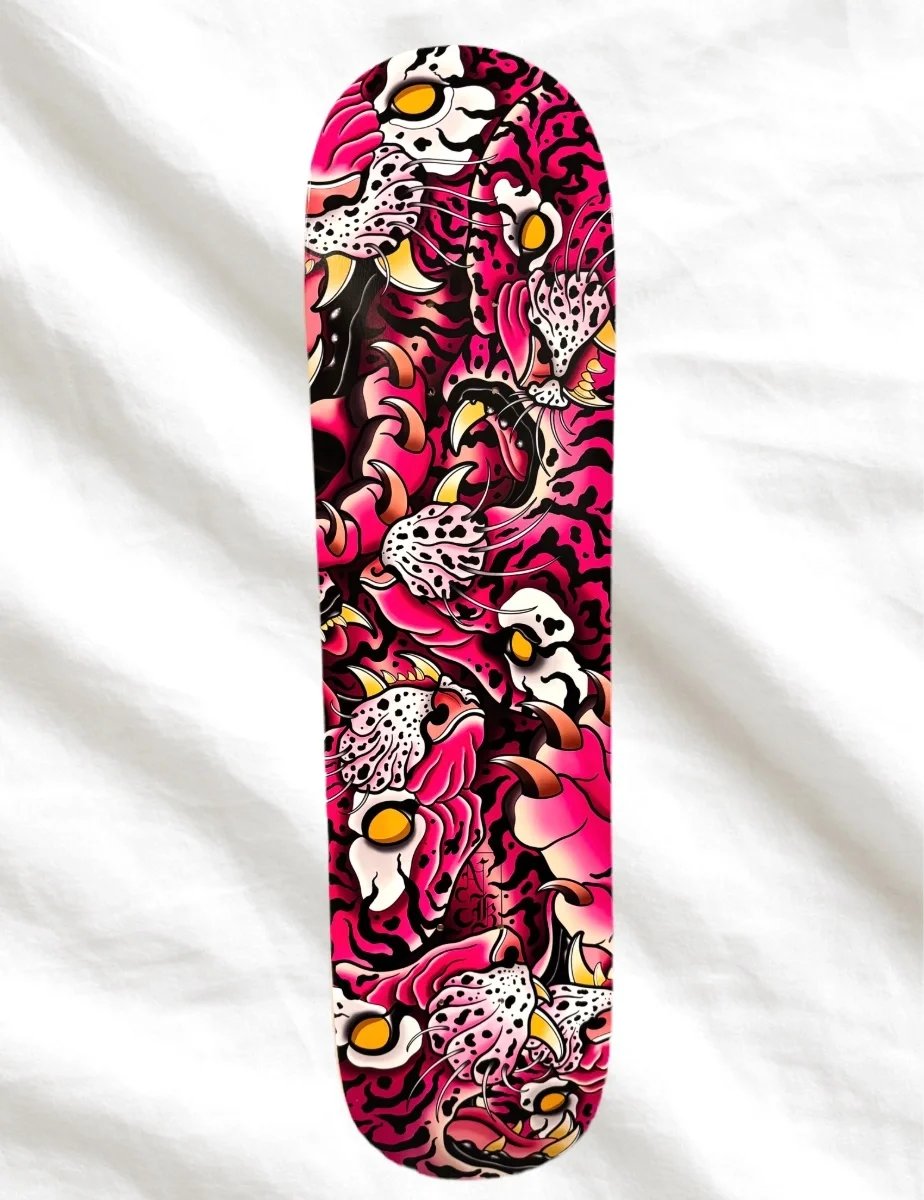 Tiger Chaos limited edition skatedeck by Naomy K.